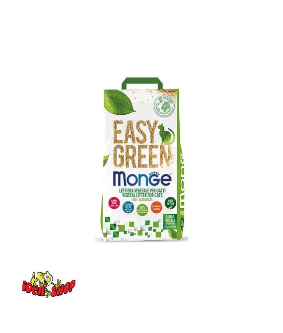 Sacco da 10 litri di lettiera vegetale Monge Easy Green