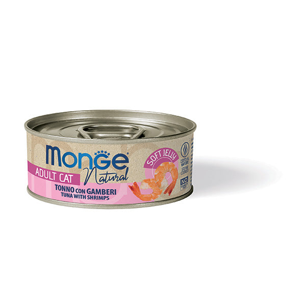 Monge Natural tonno con gamberi in Jelly — scatoletta da 80 g