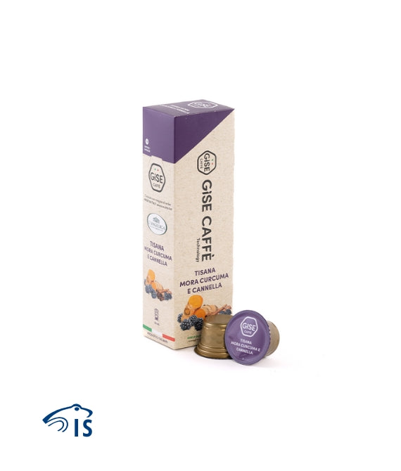 Confezione da 10 capsule Gise Tisana Mora Curcuma e Cannella selezionata da L'Angelica