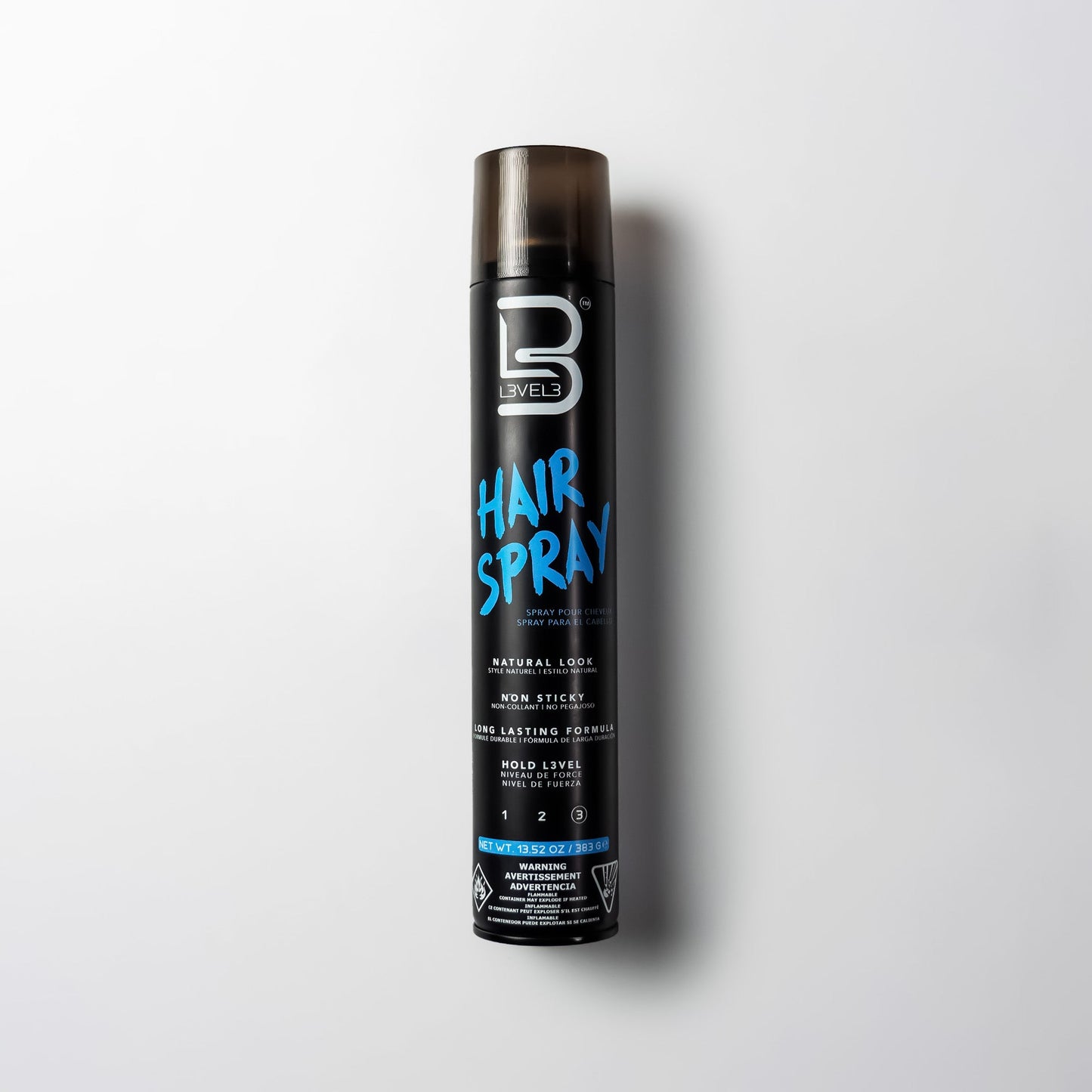 L3VEL3 Hair Spray, lacca capelli tenuta forte — formato 383 g