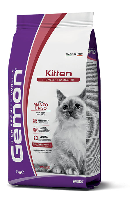 Gemon kitten con manzo e riso — sacco da 2 kg