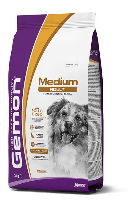 Gemon Medium Adult con Pollo e Riso — sacco da 15 kg