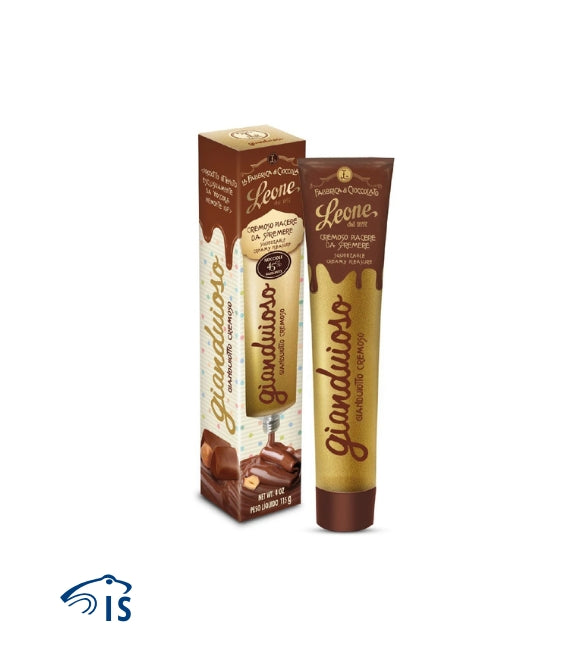 Tubetto di crema spalmabile Leone Gianduioso al gianduiotto da 115 grammi