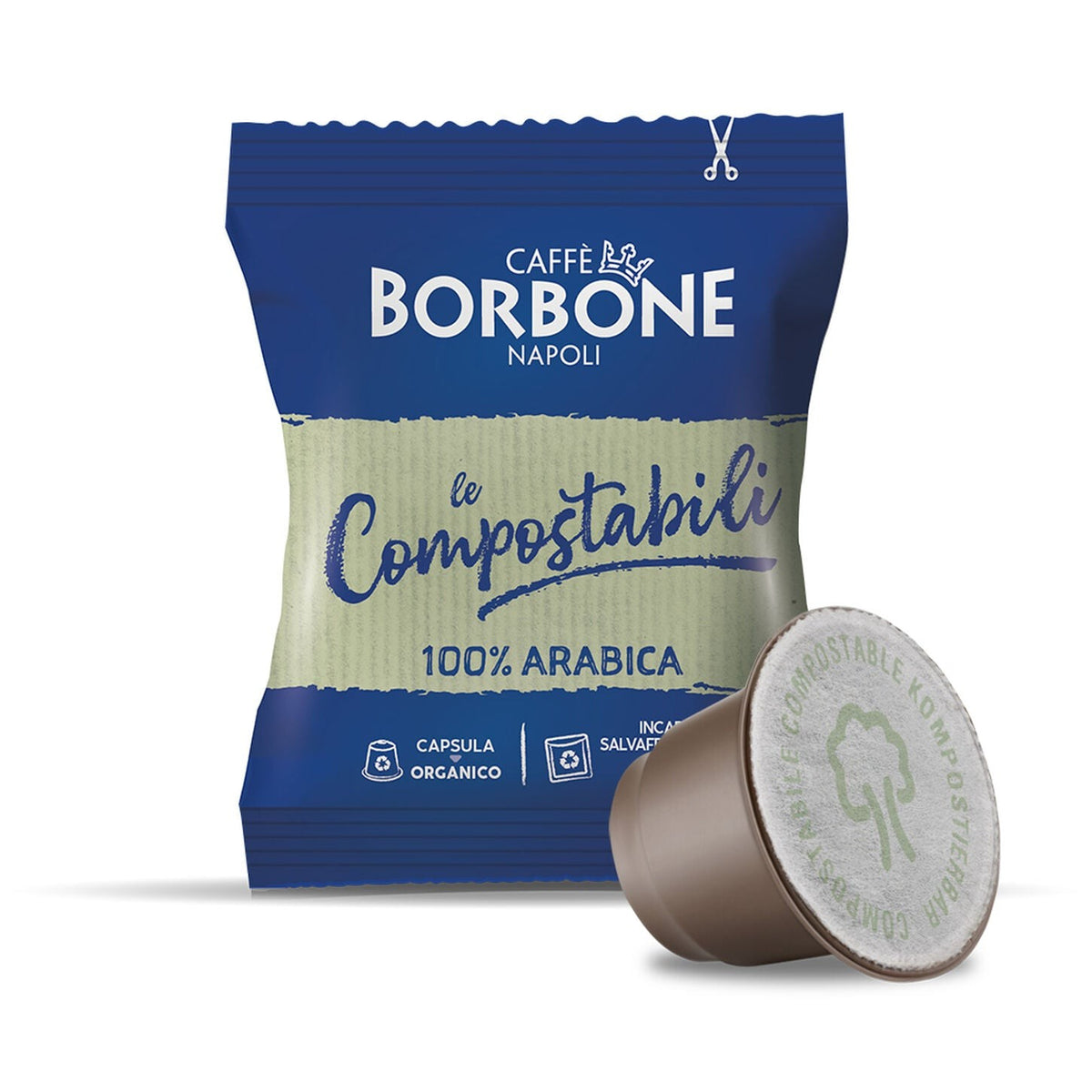 Capsula compostabile Caffè Borbone 100% Arabica per Nespresso con incarto salvafreschezza