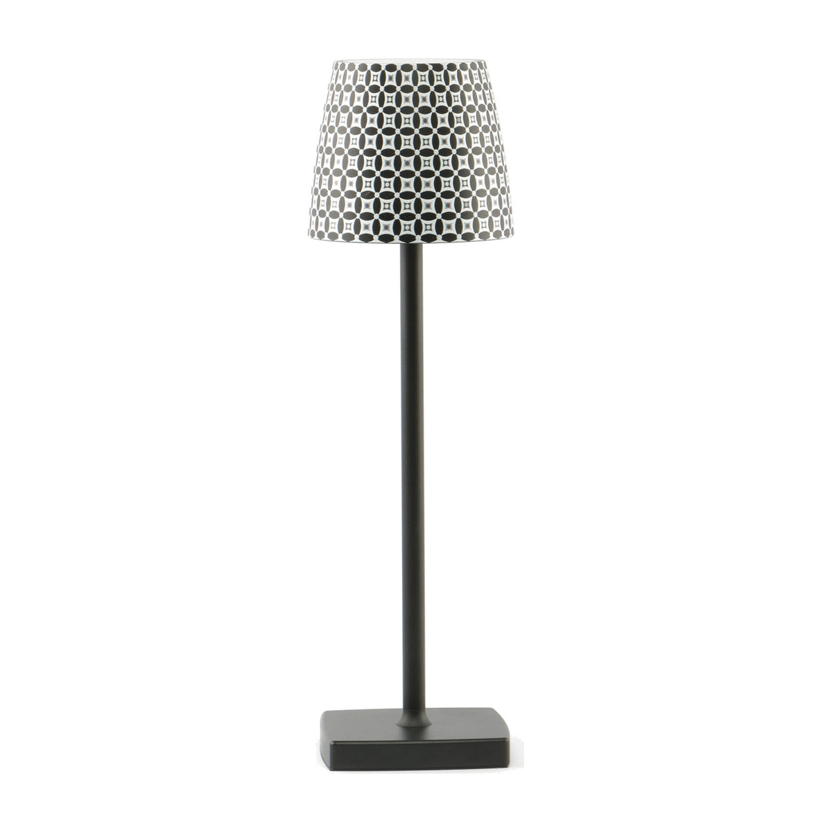 Feng Lumiere Mosaik, lampada da tavolo senza fili ricaricabile nera con paralume decorato
