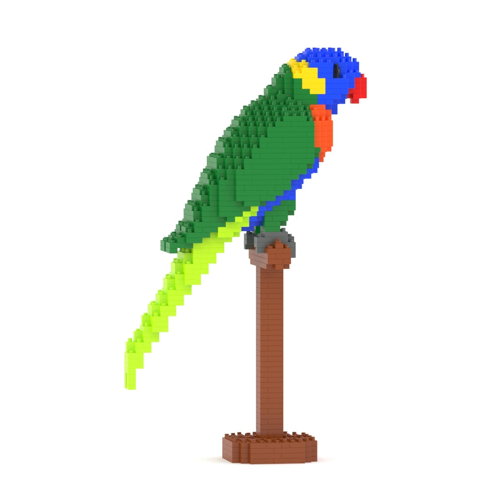 Scultura Jekca lorichetto arcobaleno vista frontale