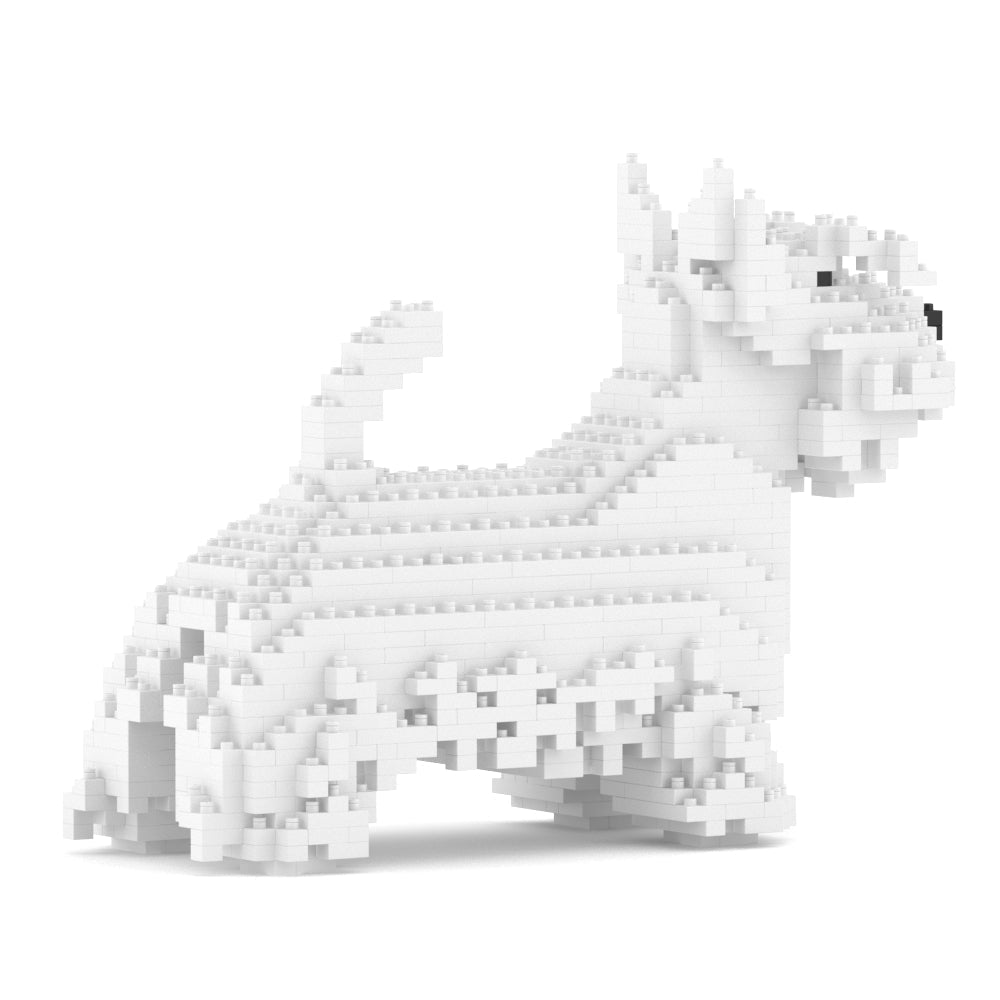Scultura Jekca Scottish Terrier bianco vista frontale