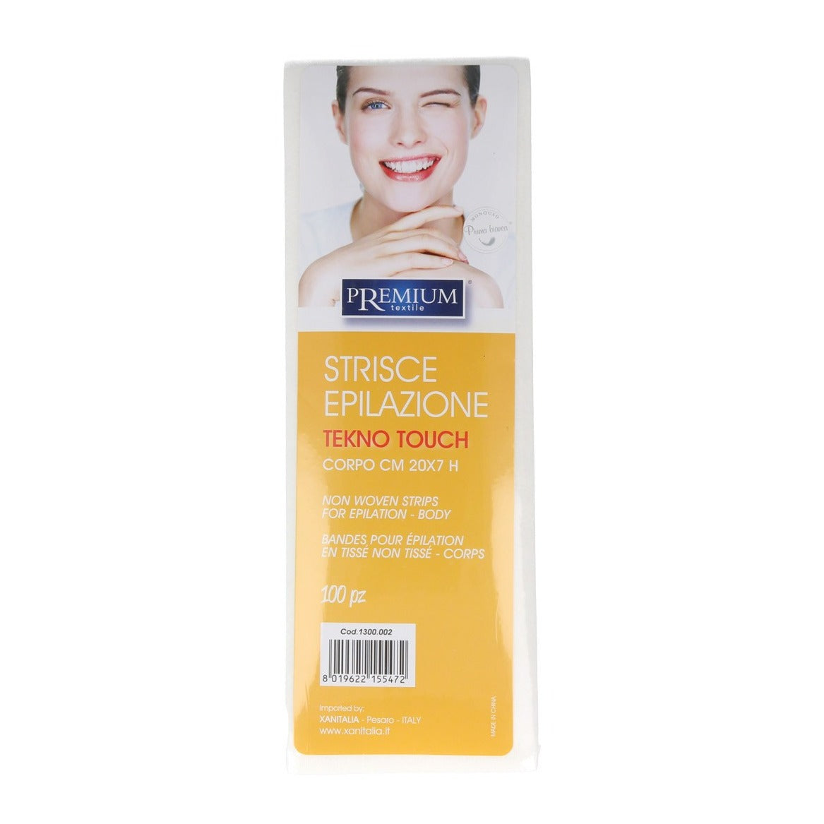 Strisce depilatorie Premium Textile Tekno Touch 20 × 7 cm, confezione da 100