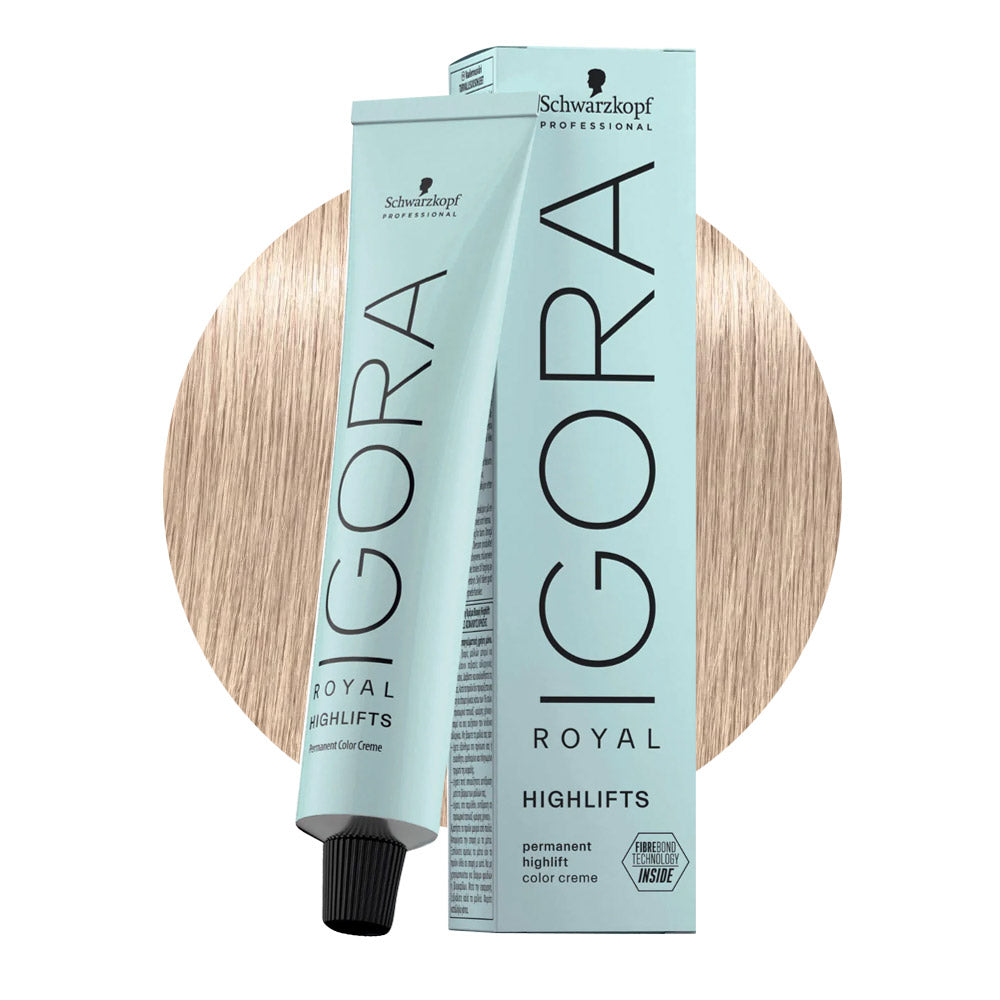IGORA ROYAL 12-19 biondo superschiarente cendré violetto — tubo 60 ml e ciocca colore