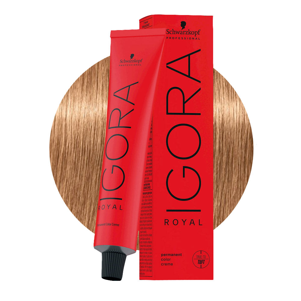 IGORA ROYAL 8-65 biondo chiaro cioccolato dorato — tubo 60 ml e ciocca colore