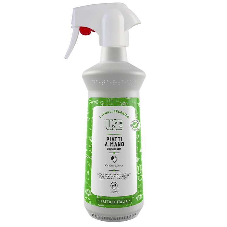 Spray Use Piatti a Mano Ecoschiuma profumo limone 500 ml