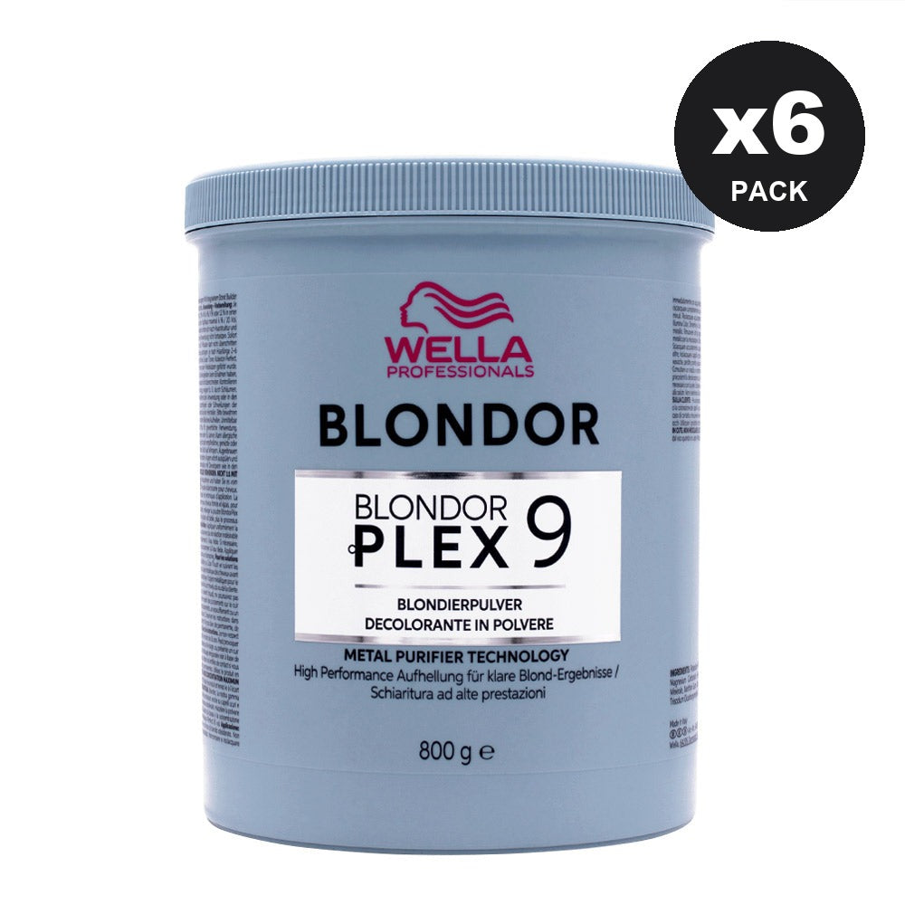 Wella BlondorPlex 9 polvere decolorante 800 g — pack promo da 6 barattoli