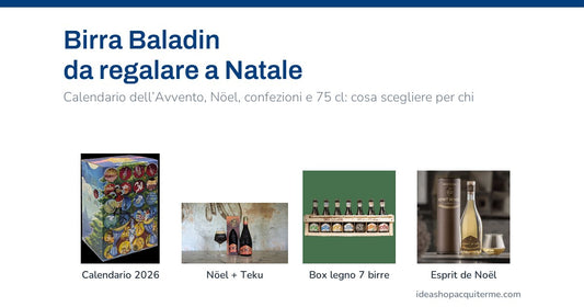 Birra Baladin da regalare a Natale — calendario dell'Avvento 2026, Nöel con Teku, box in legno e Esprit de Noël