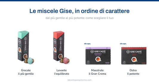 Le miscele Gise in ordine di carattere: Grecale, Levante, Maestrale e Ostro