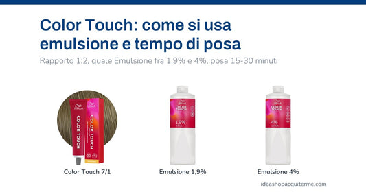 Wella Color Touch: come si usa — tubo 7/1 con Emulsione Color Touch 1,9% e 4%