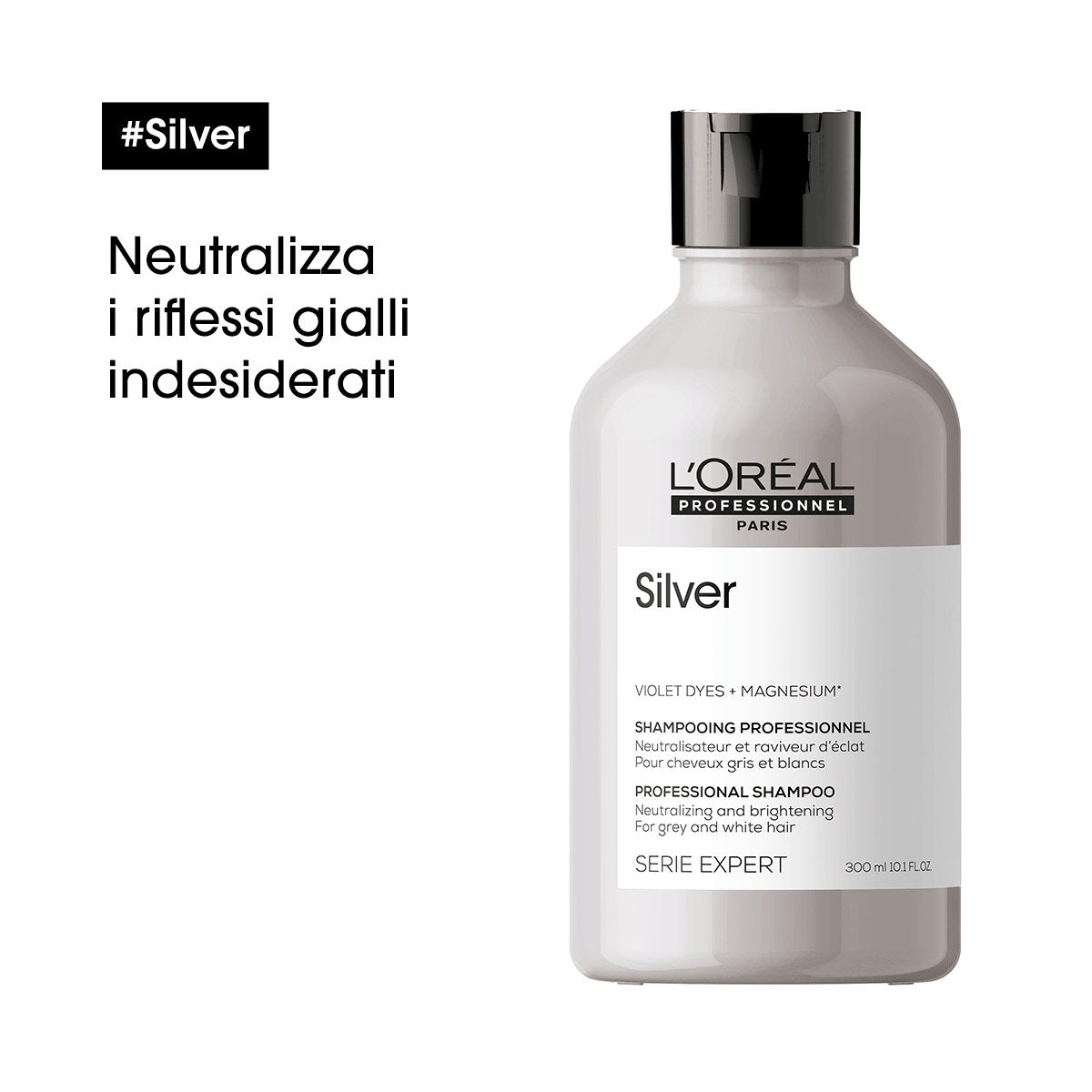 L'Oréal Silver — shampoo antigiallo per capelli grigi e bianchi