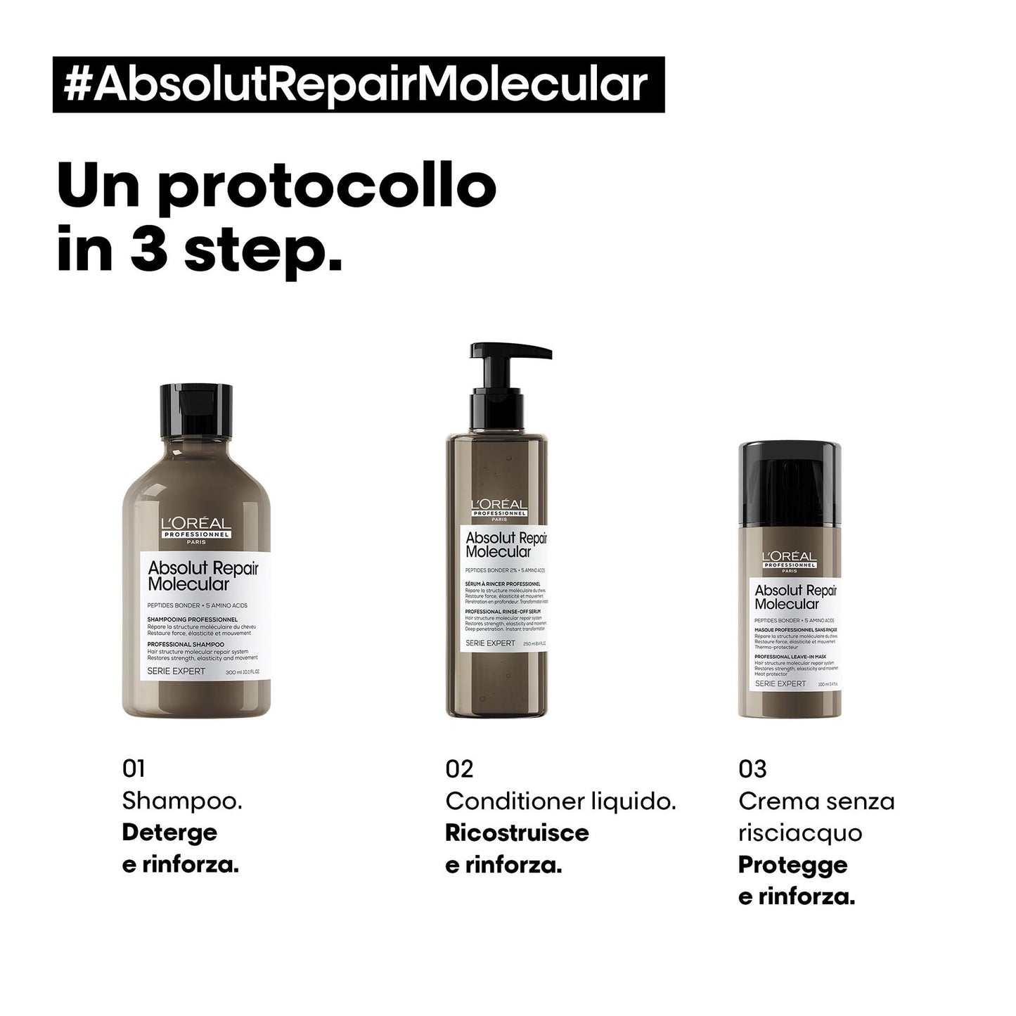 L'Oréal Absolut Repair Molecular — crema leave-in riparatrice