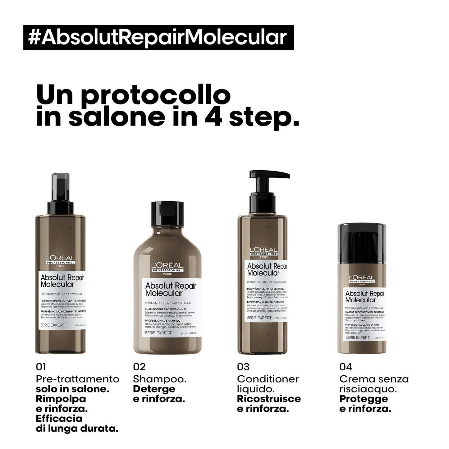 L'Oréal Absolut Repair Molecular — pre-trattamento riparatore 190 ml