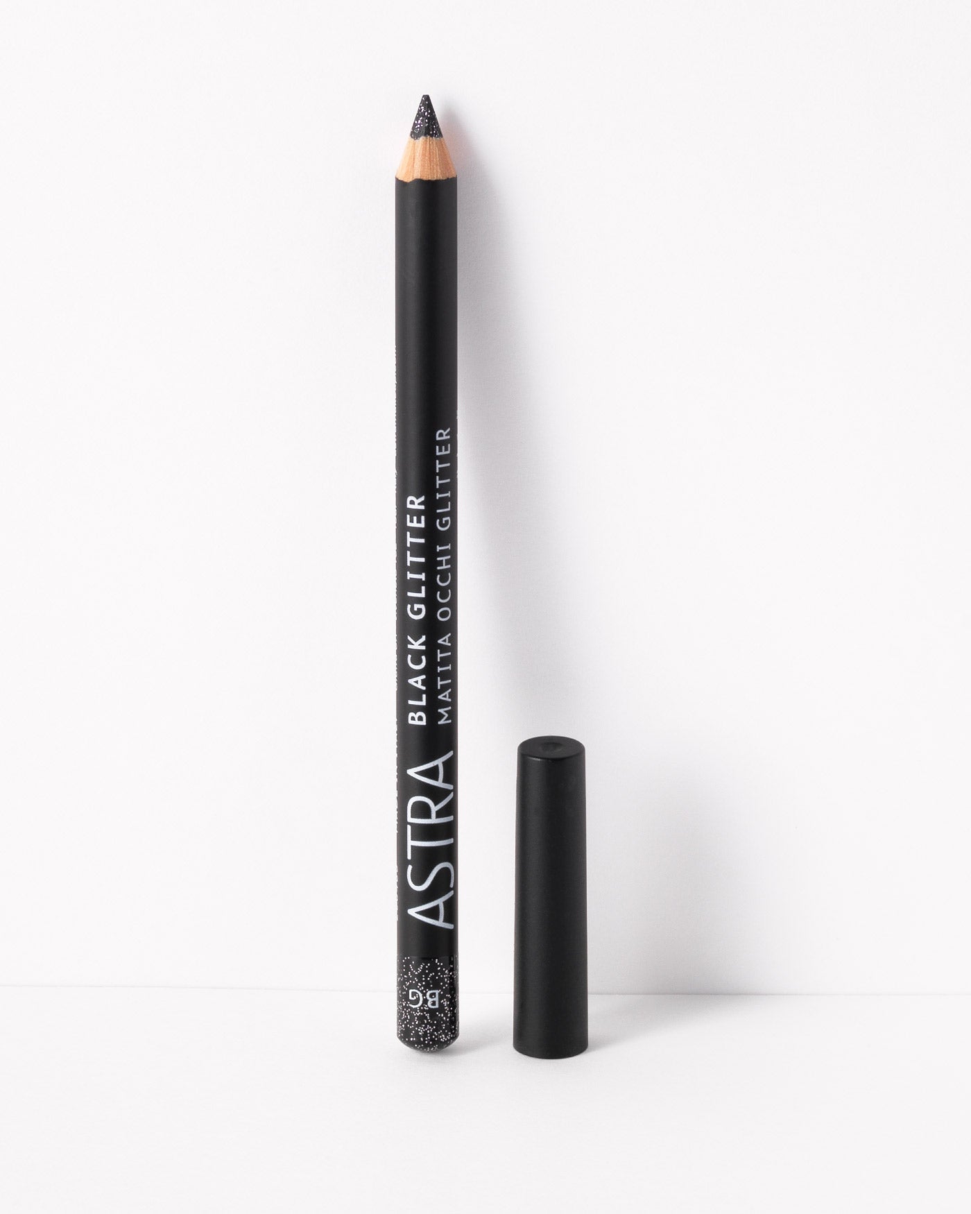 Astra Black Glitter — matita occhi nera glitterata