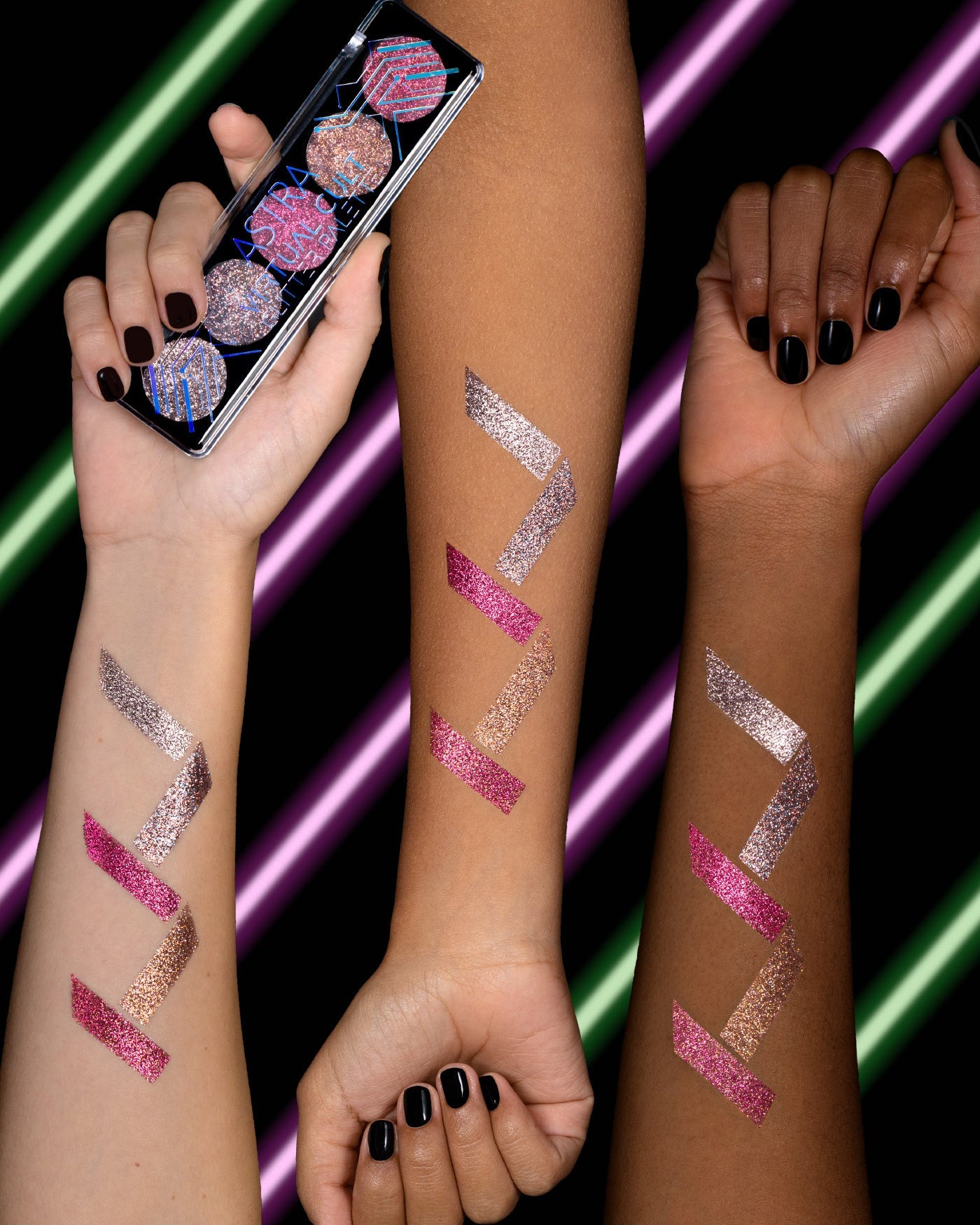 Astra Virtual Cult — palette occhi con glitter pressati