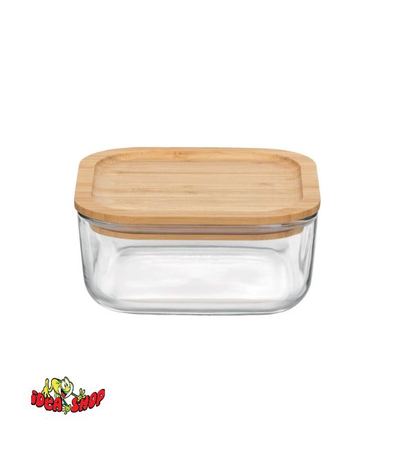 Contenitore in vetro Frigoverre Bamboo quadro 10 per 10 centimetri