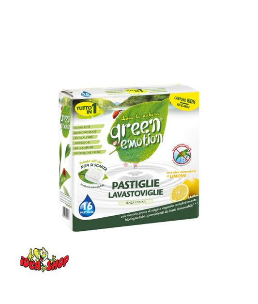 Confezione da 16 pastiglie lavastoviglie Green Emotion