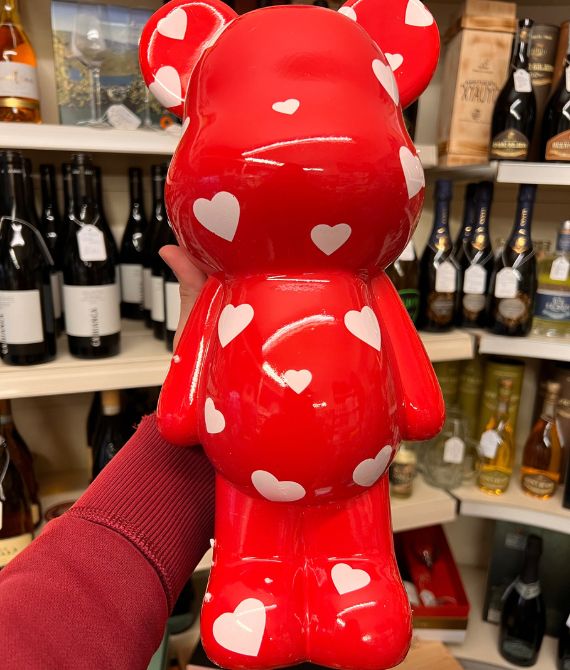 Salvadanaio di design Blogo Teddy rosso a forma di orsetto
