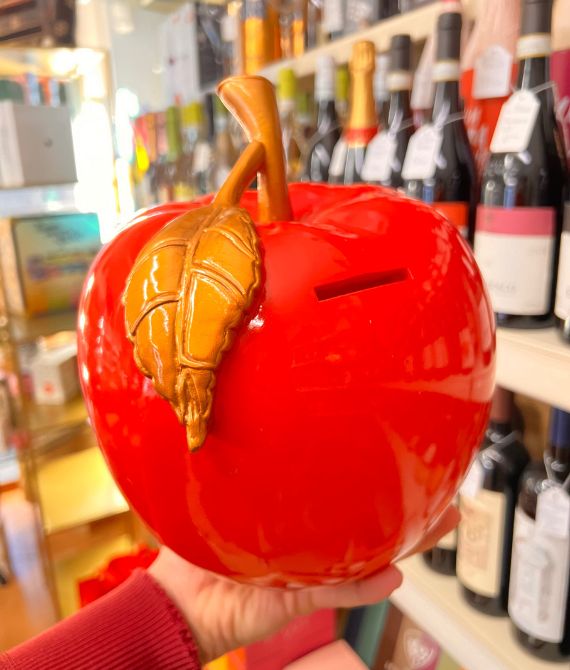 Salvadanaio di design Blogo Apple rosso a forma di mela