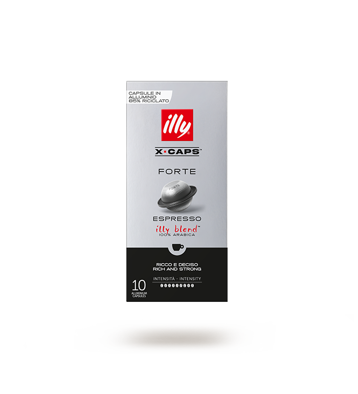 Confezione da 10 capsule illy X-Caps in alluminio, tostatura Forte
