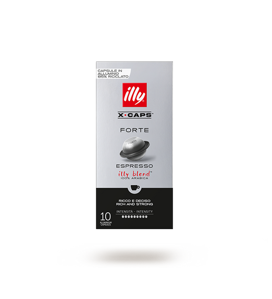 Confezione da 10 capsule illy X-Caps in alluminio, tostatura Forte