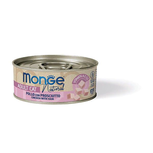 Monge Natural pollo con prosciutto — scatoletta da 80 g