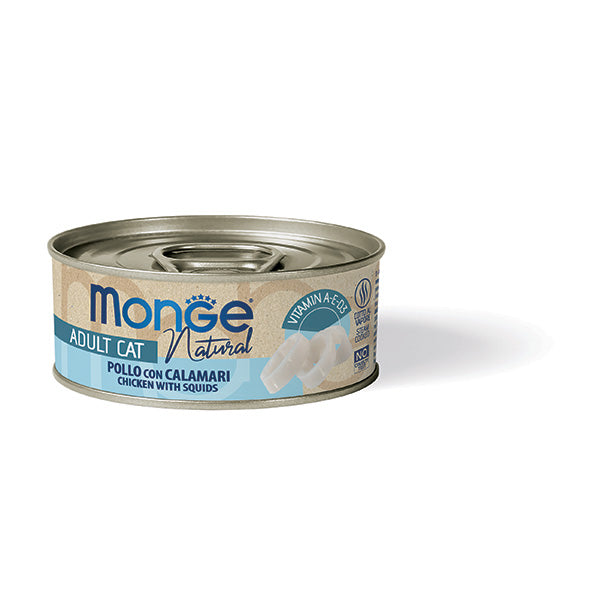 Monge Natural pollo con calamari — scatoletta da 80 g