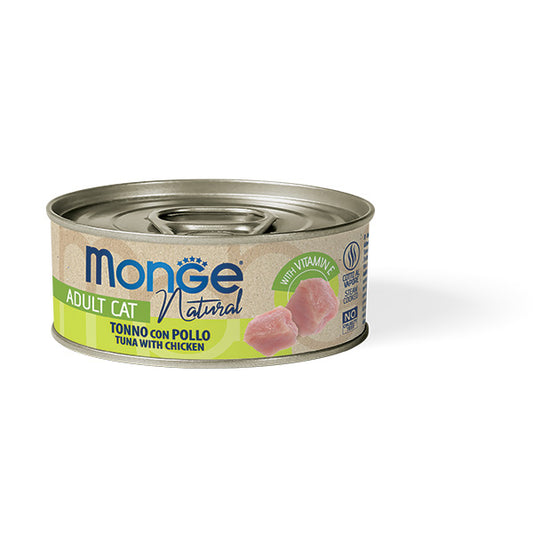 Monge Natural tonno con pollo — scatoletta da 80 g
