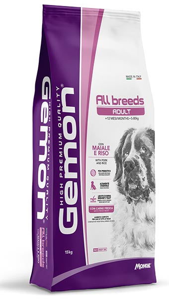 Gemon All Breeds Adult con Maiale e Riso — sacco da 15 kg