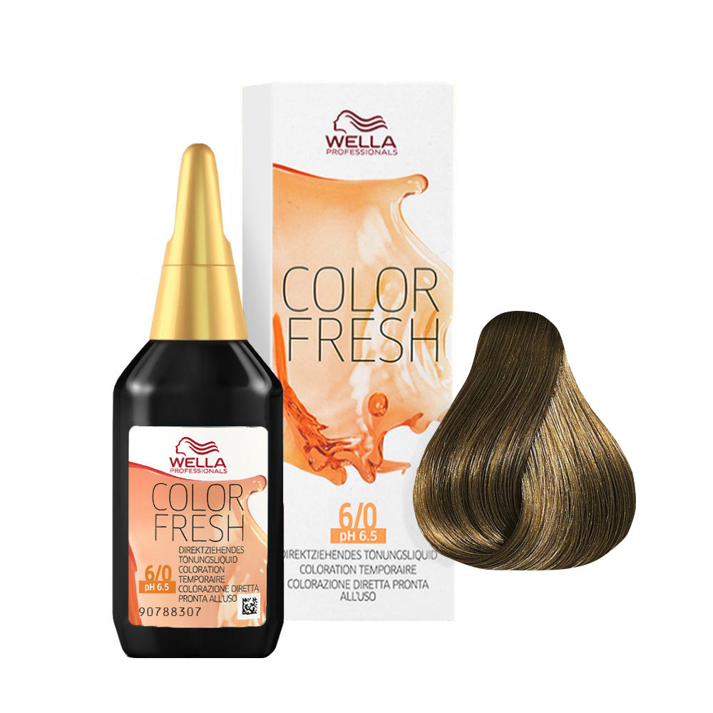 Color Fresh 6/0 — flacone 75 ml, astuccio e ciocca colore