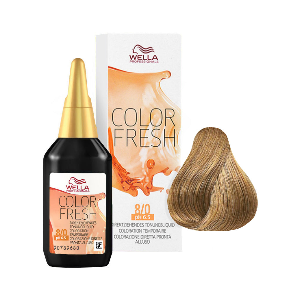 Color Fresh 8/0 — flacone 75 ml, astuccio e ciocca colore