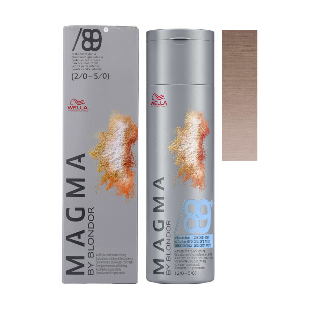 Wella Magma /89+ — barattolo 120 g, astuccio e ciocca colore