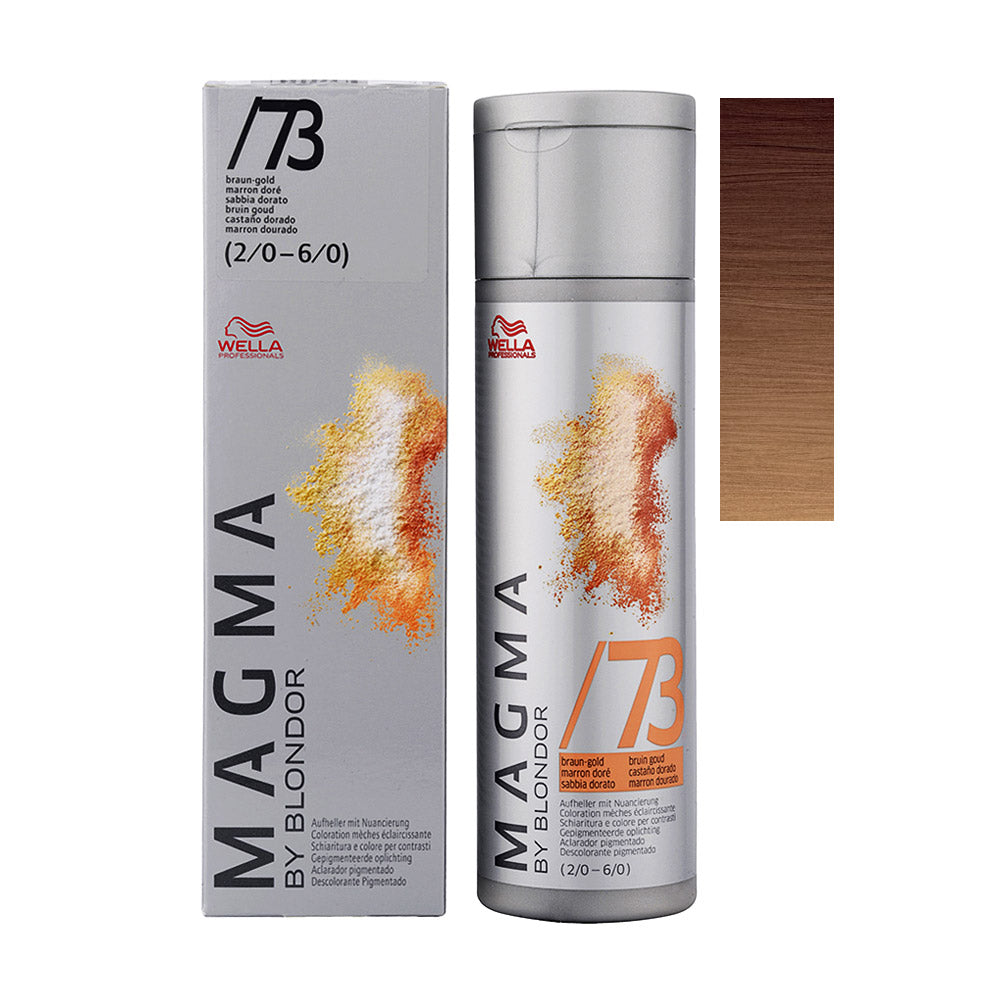 Wella Magma /73 — barattolo 120 g, astuccio e ciocca colore