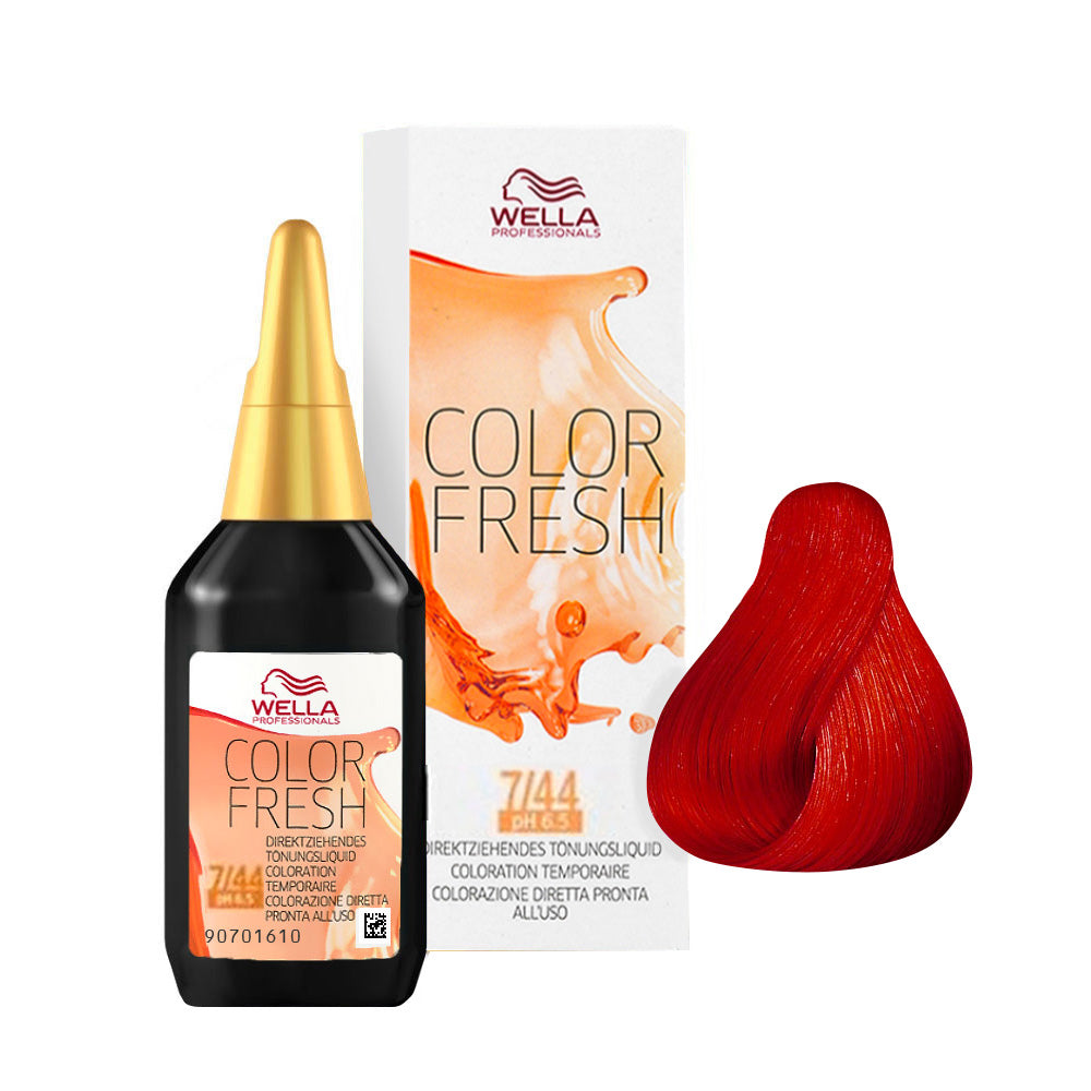 Color Fresh 7/44 — flacone 75 ml, astuccio e ciocca colore