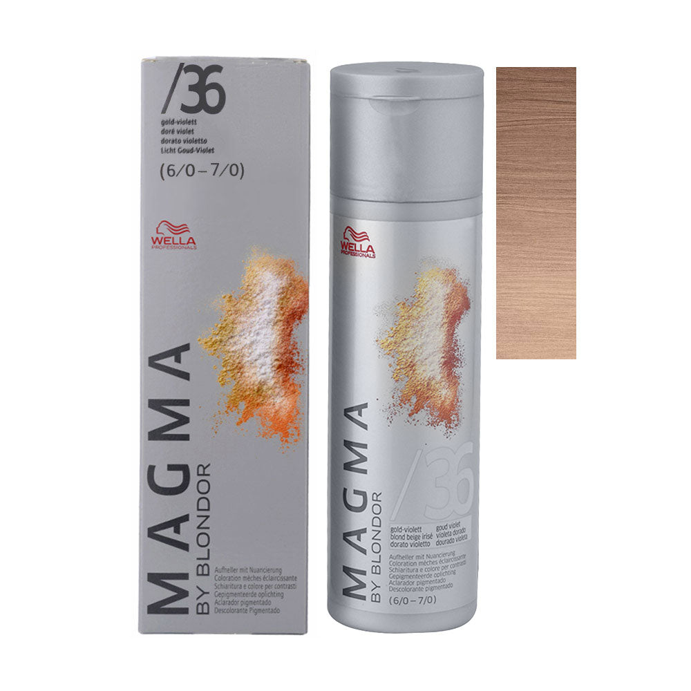 Wella Magma /36 — barattolo 120 g, astuccio e ciocca colore