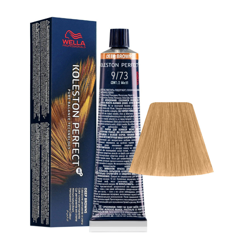 Koleston Perfect ME+ Deep Browns 9/73 — tubo 60 ml e ciocca colore