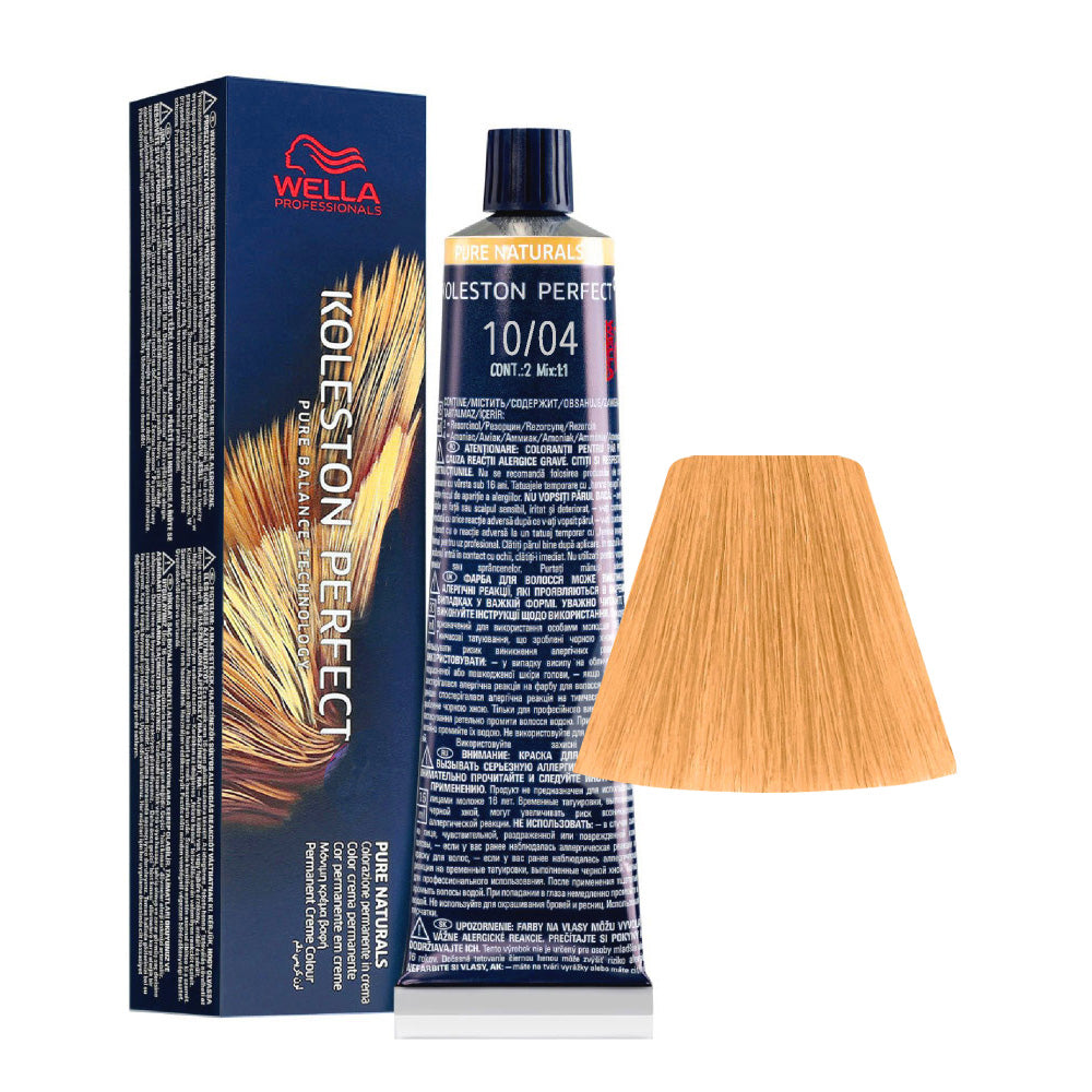 Koleston Perfect ME+ Pure Naturals 10/04 — tubo 60 ml e ciocca colore