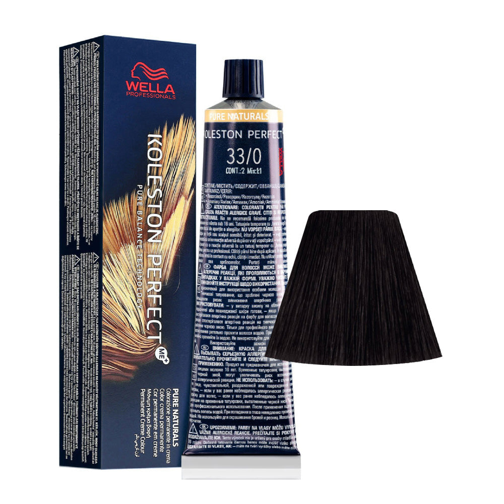 Koleston Perfect ME+ Pure Naturals 33/0 — tubo 60 ml e ciocca colore