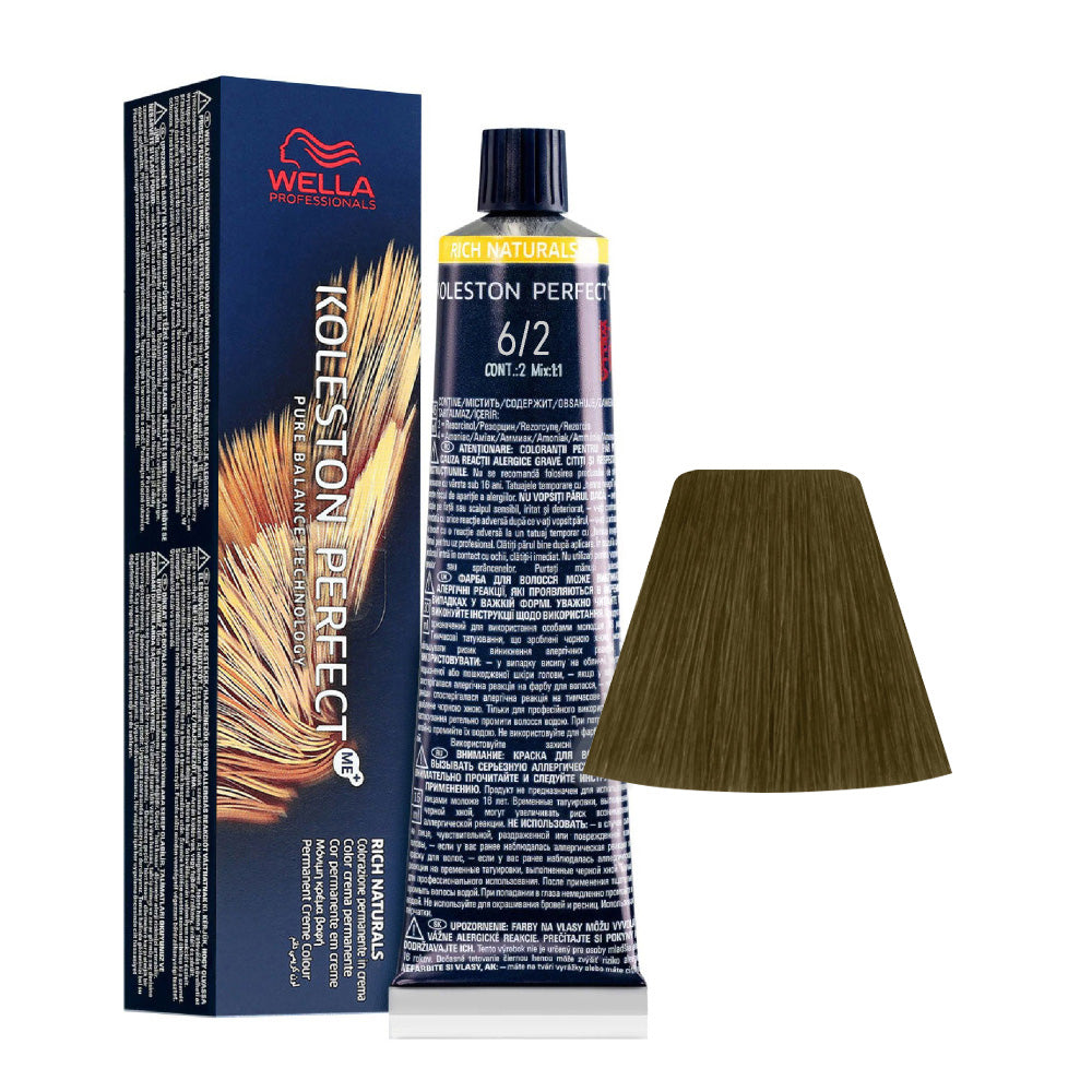 Koleston Perfect ME+ Rich Naturals 6/2 — tubo 60 ml e ciocca colore