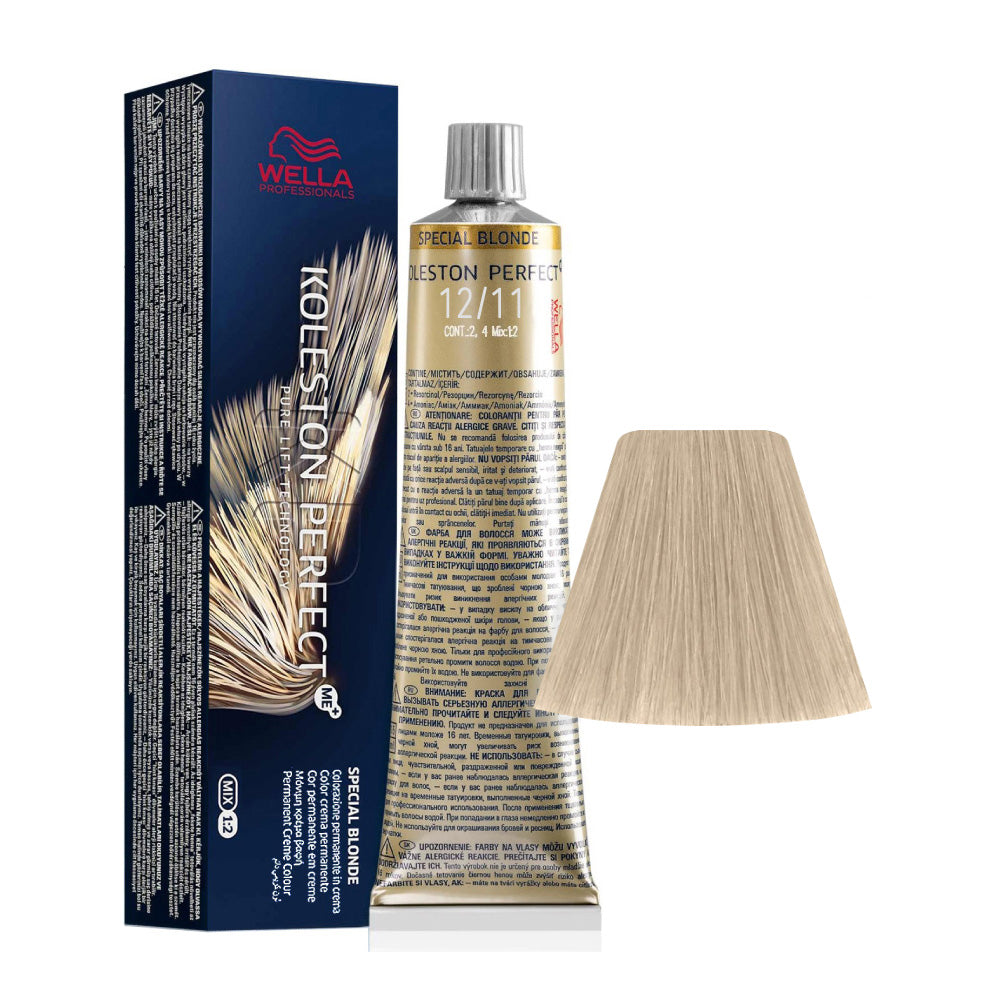 Koleston Perfect ME+ Special Blonde 12/11 — tubo 60 ml e ciocca colore