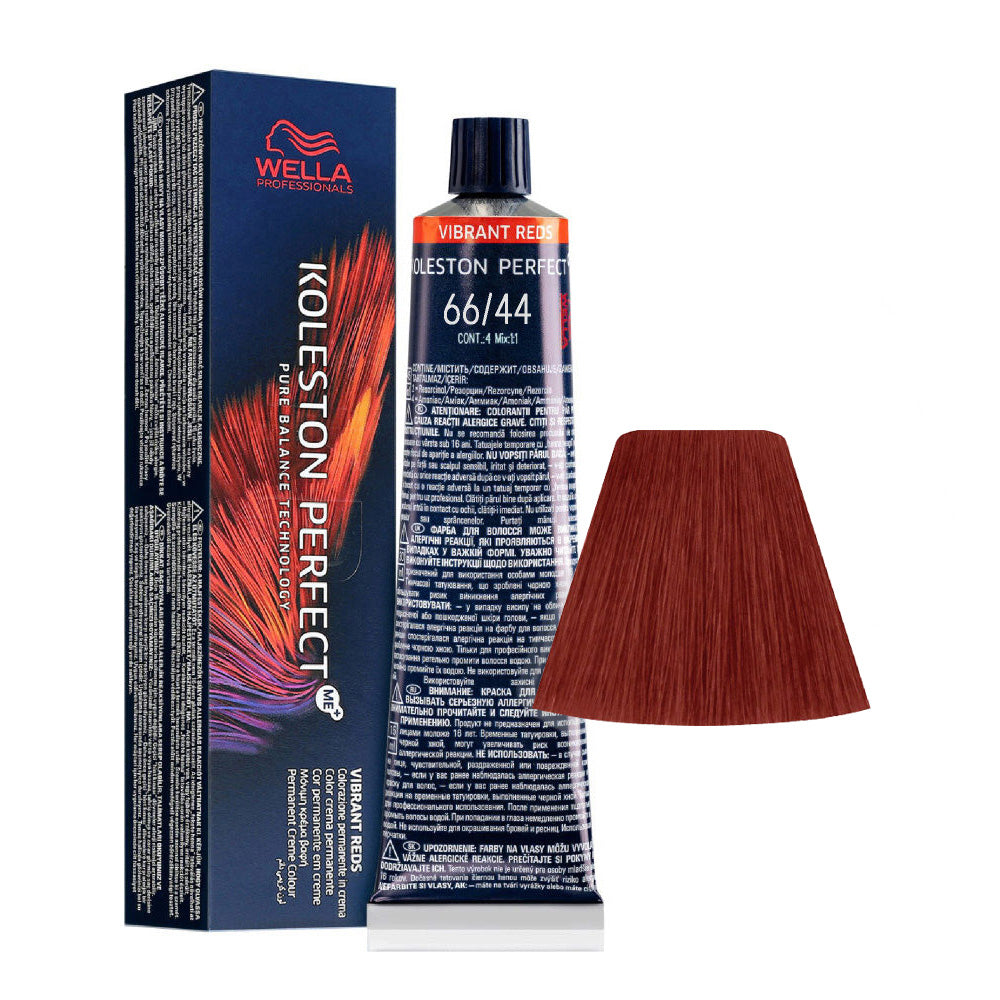 Koleston Perfect ME+ Vibrant Reds 66/44 — tubo 60 ml e ciocca colore