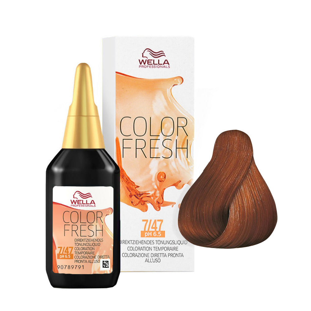 Color Fresh 7/47 — flacone 75 ml, astuccio e ciocca colore