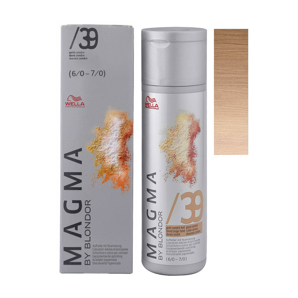 Wella Magma /39 — barattolo 120 g, astuccio e ciocca colore