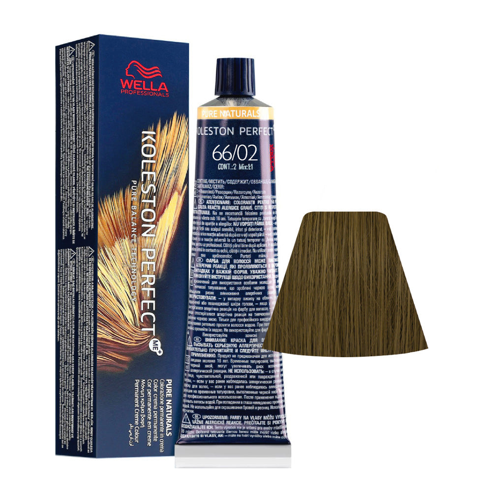 Koleston Perfect ME+ Pure Naturals 66/02 — tubo 60 ml e ciocca colore