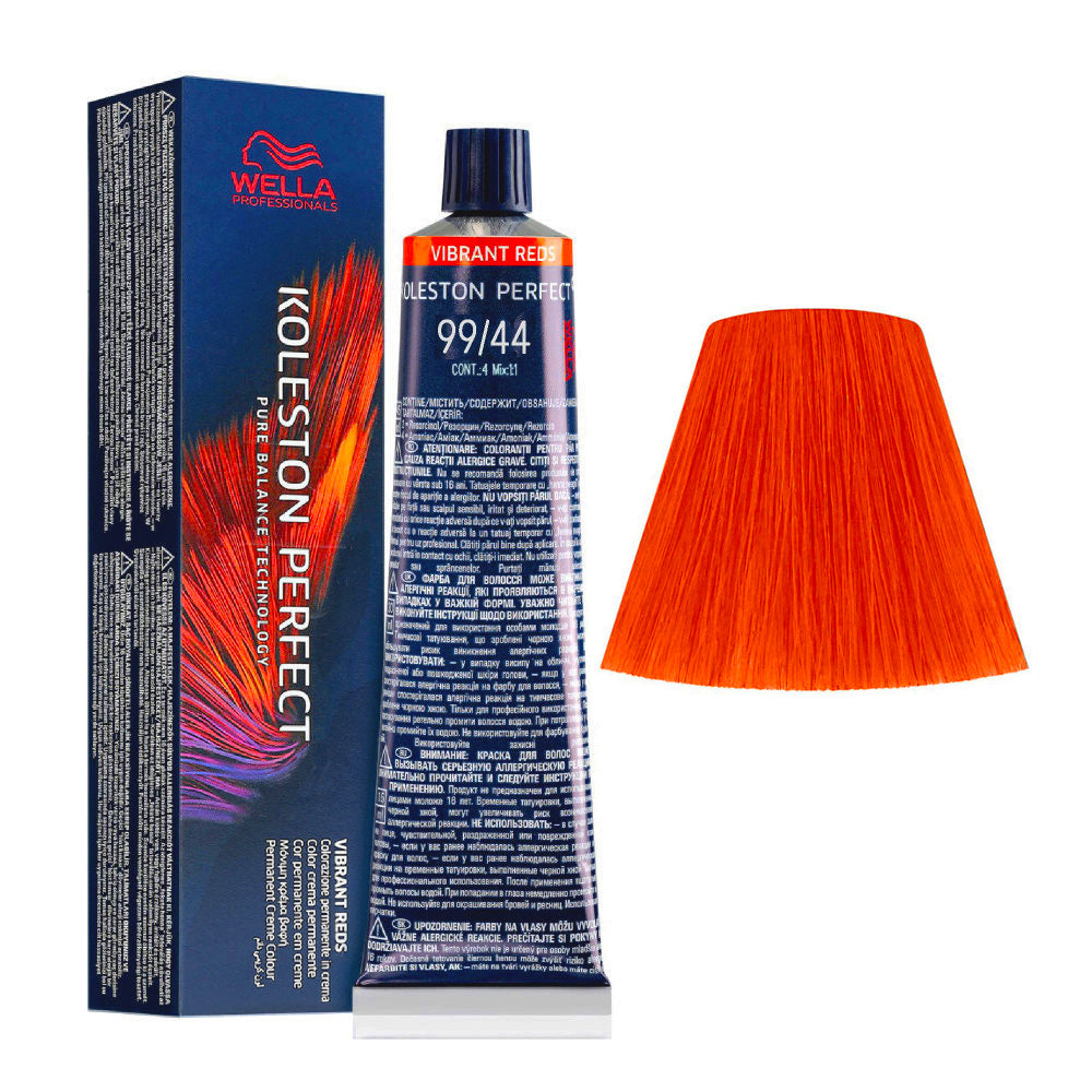 Koleston Perfect ME+ Vibrant Reds 99/44 — tubo 60 ml e ciocca colore